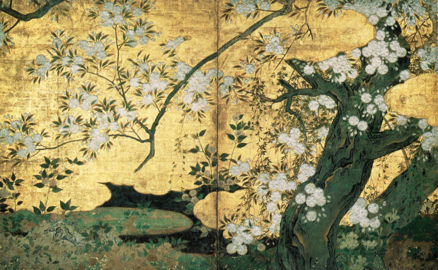 Cerisiers, 1592. De Hasegawa Tōhaku et Hasegawa Kyūzō, Chishaku-in.