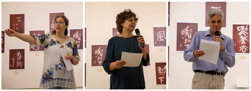 Sara R., Carla d'A. et Andrea Q. lors de la présentation du livre